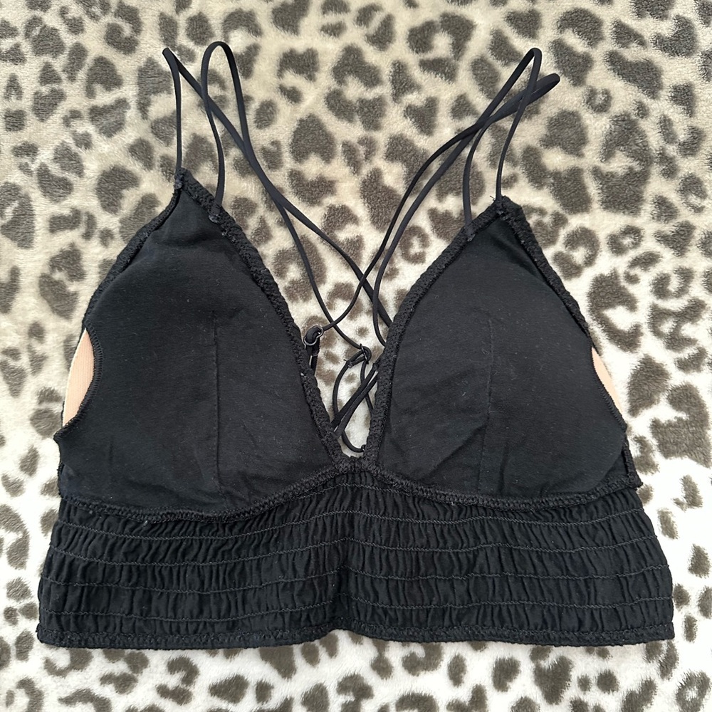 PINK Victoria’s Secret Smocked Bralette in Black Size Medium Women’s - Picture 8 of 17